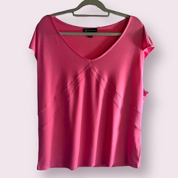 INC INTERNATIONAL CONCEPTS CAP SLEEVE PINK BLOUSE TOP 2X PLUS - Picture 1 of 14